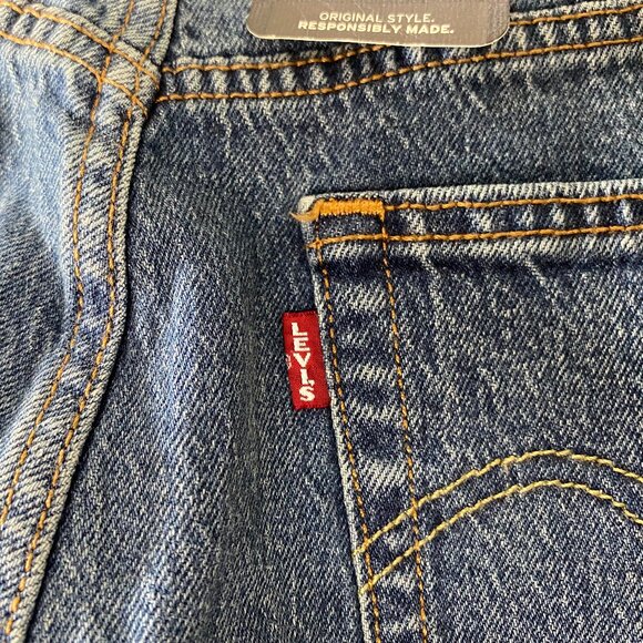 Levi's Premium 501 Cropped Denim Jeans Women's 26 Mid Rise Button Fly Blue NWT - Picture 8 of 15